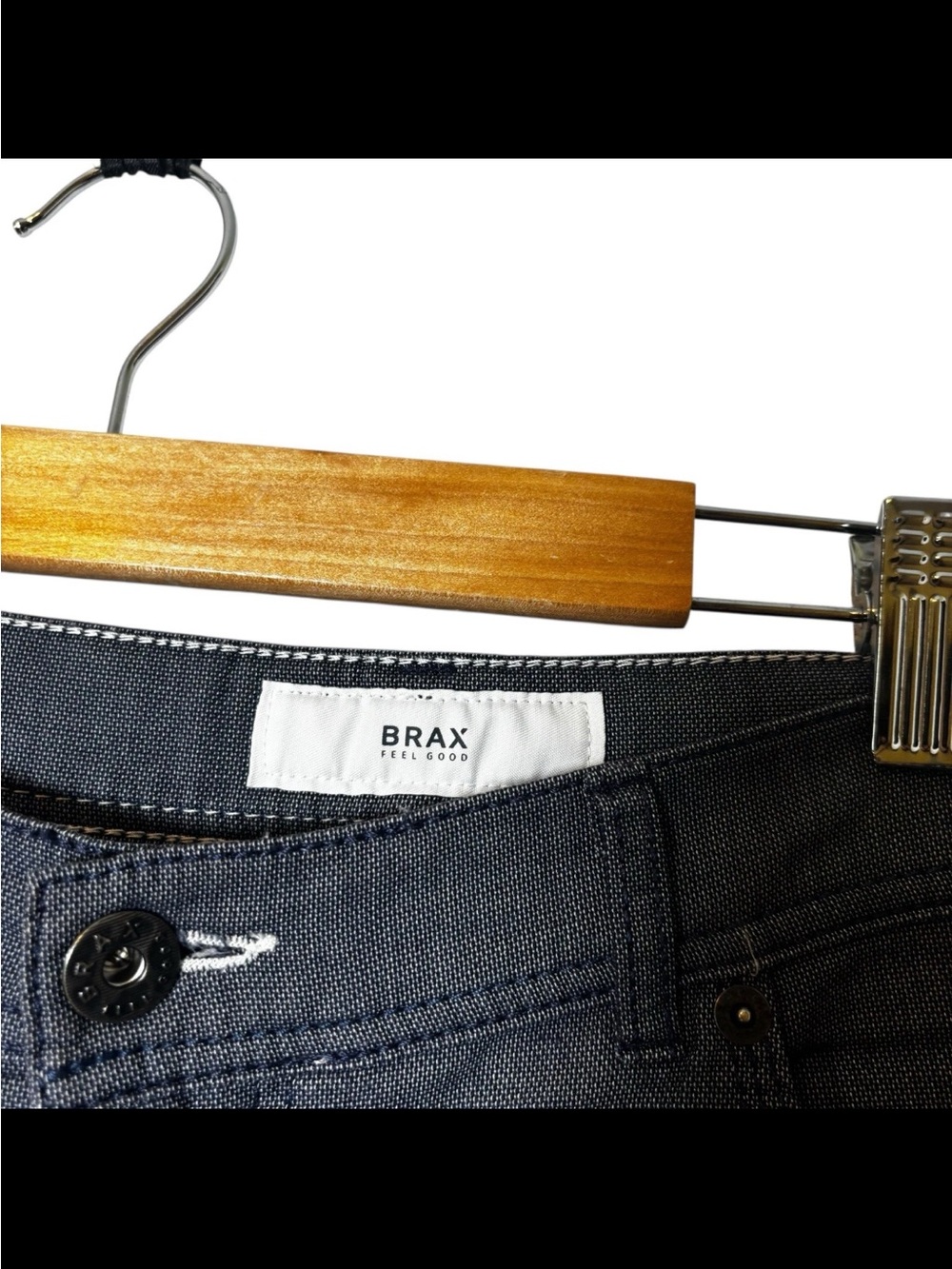 BRAX Feel Good Cooper Fancy Men’s Pants Blue 5-Pocket Stretch Chino Size 36x34 - Picture 3 of 5